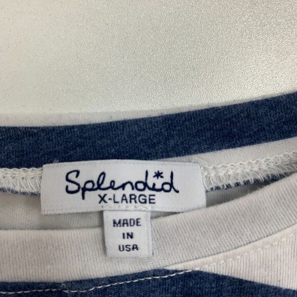 Splendid Shirt Womens Extra Large Knotted Twist Striped Cropped Short Sleeve Tee - Picture 9 of 13